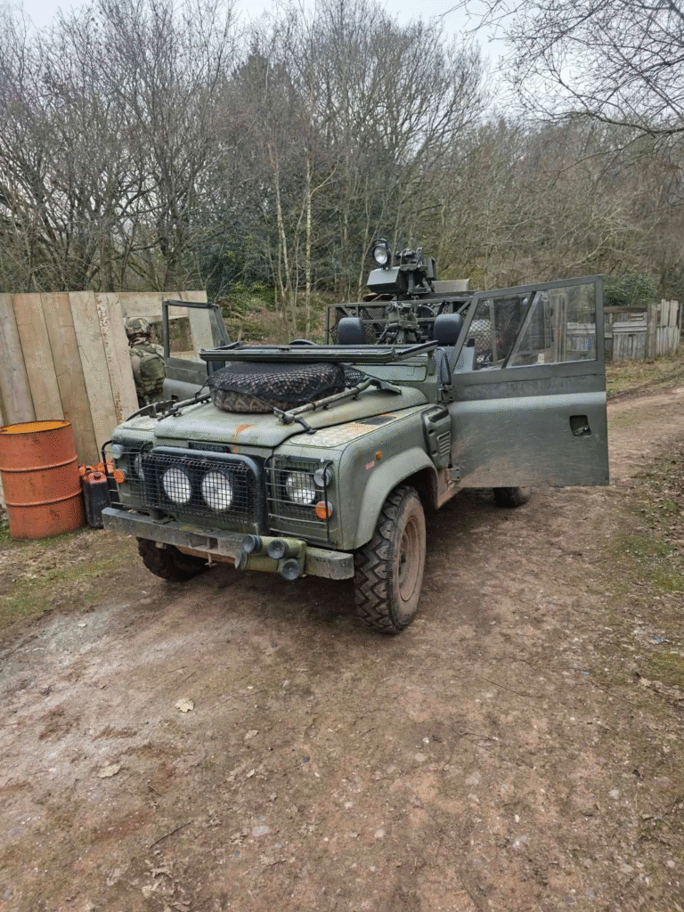 Land Rover Wolf 110 WMIK at The Kingdom airsoft site