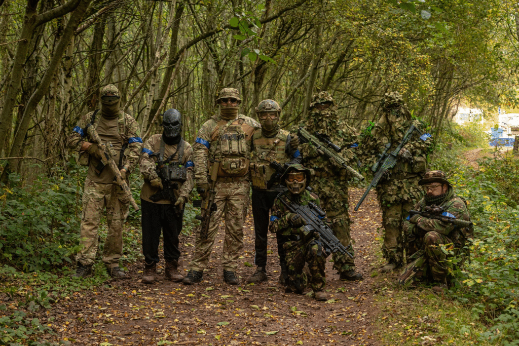 Blue team airsoft players at The Kingdom