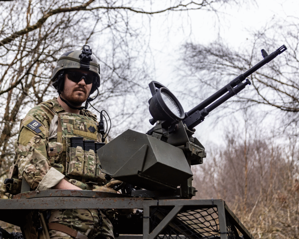 Airsoft machine gunner at The Kingdom
