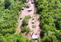 Drone shot of The Kingdom airsoft arena at OP Tactical UK